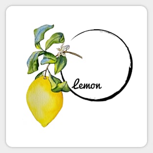 lemon in a circle Sticker